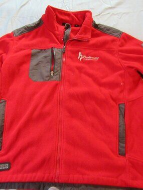 Mens Vtg Budweiser Clydsdales Full Zip Fleece Red Jacket Sz XL
